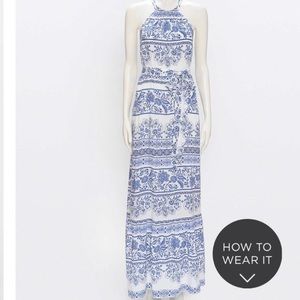 Loft Blue and White Maxi Dress
